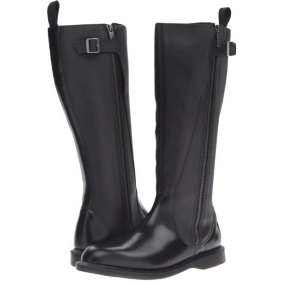 Dr. Martens Shoes - DR. MARTENS | Chianna Tall Black Leather Boots